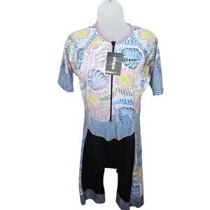 Wixen PRO Race Trisuit Women Aerodynamic Bike Run Swim Suit Back Pocket Size XL